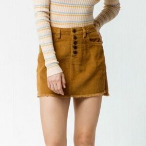 INDIGO REIN (Junior) Half Button Front Mini Skirt